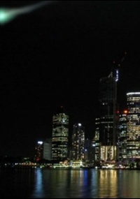 Bola de fogo vista sobre Brisbane 