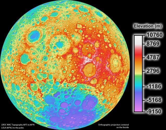 Mapa da superfície da Lua