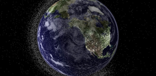 Ilustração indica quantidade de lixo espacial na órbita terrestre - AFP/Electro Optic Systems