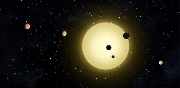 Sistema da estrela Kepler-11 tem seis planetas em órbita - NASA/Tim Pyle