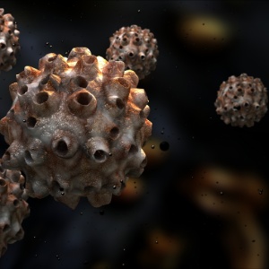 Imagem mostra o papilomavírus humano (HPV) ampliado - ThinkStock